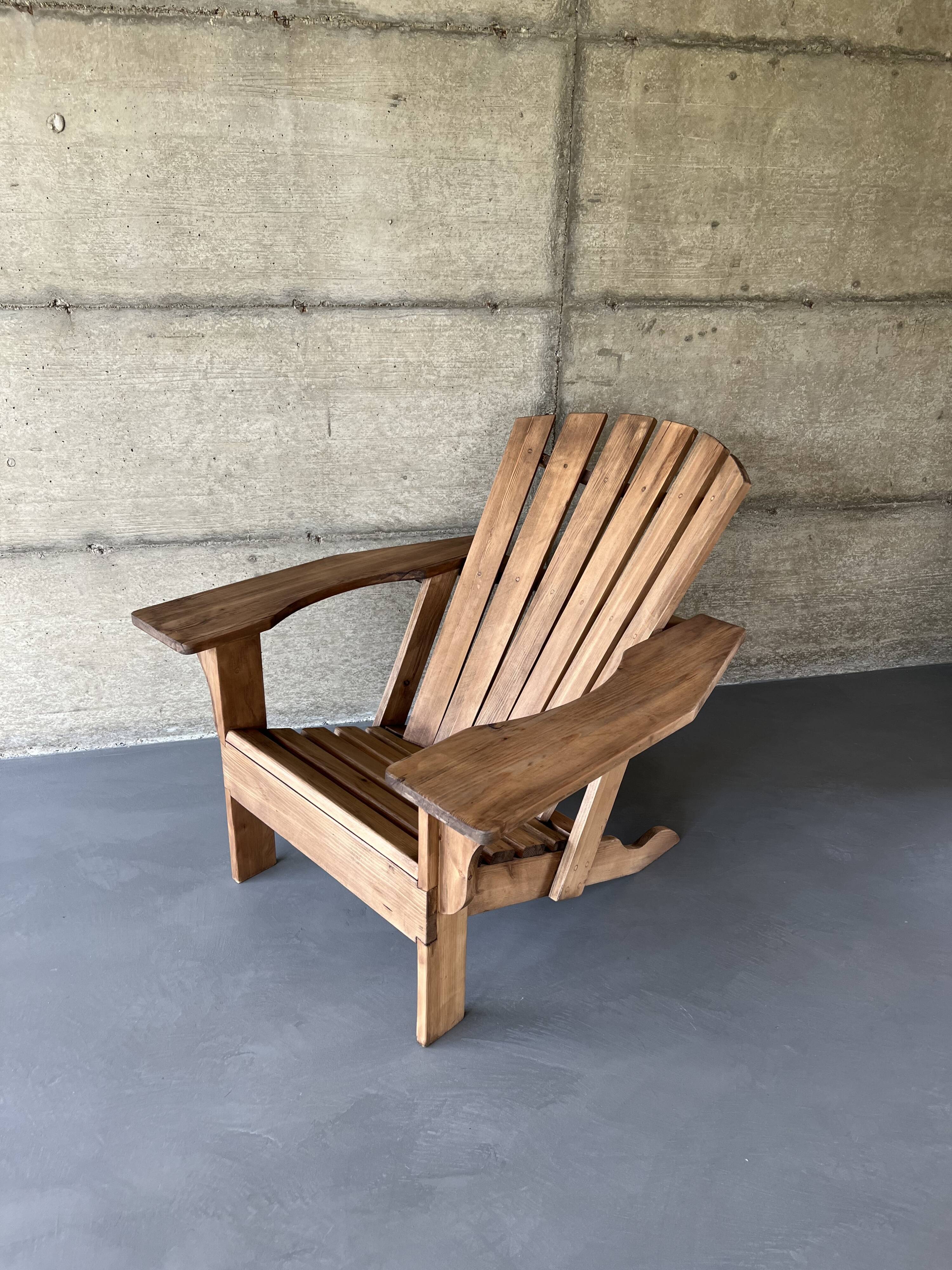 2000s pine Adirondack armchair