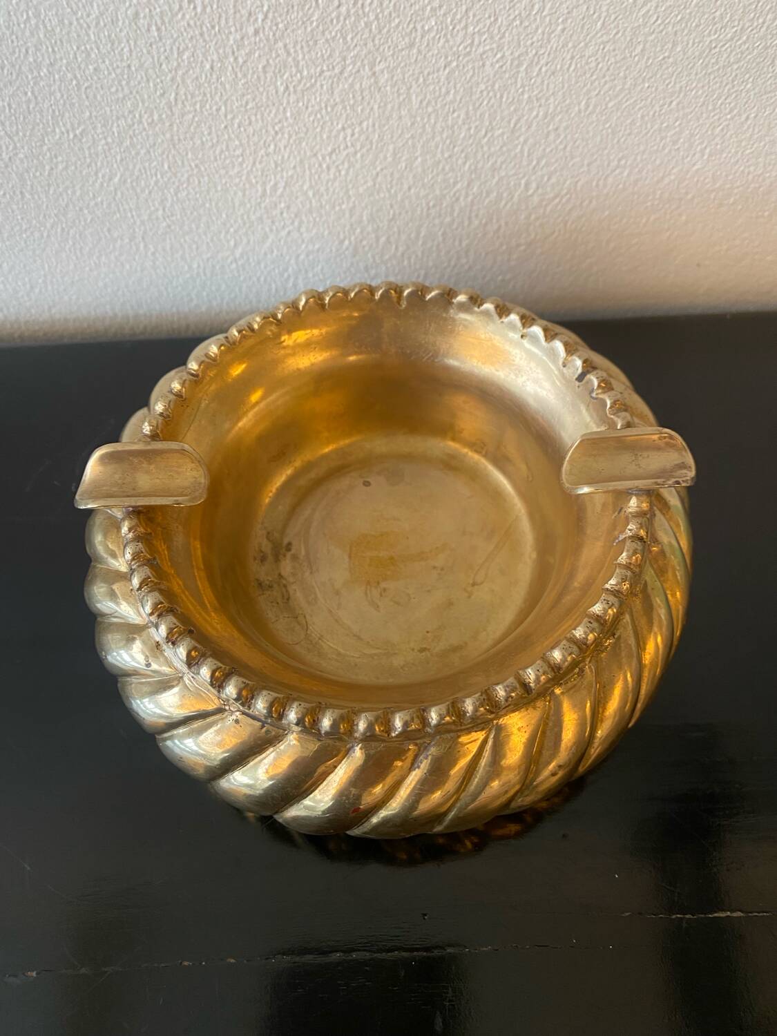 Vintage gold-plated copper/brass ashtray