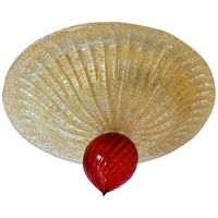 Plafonnier en verre de murano rouge