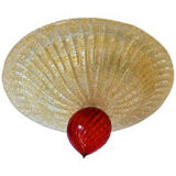 Plafonnier en verre de murano rouge