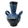 Vase en céramique fat lava bleu Zandrini Vallauris 1960