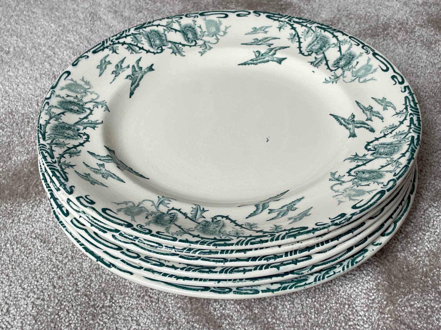 6 Longwy Ironstone Flat Plates, Richelieu Pattern