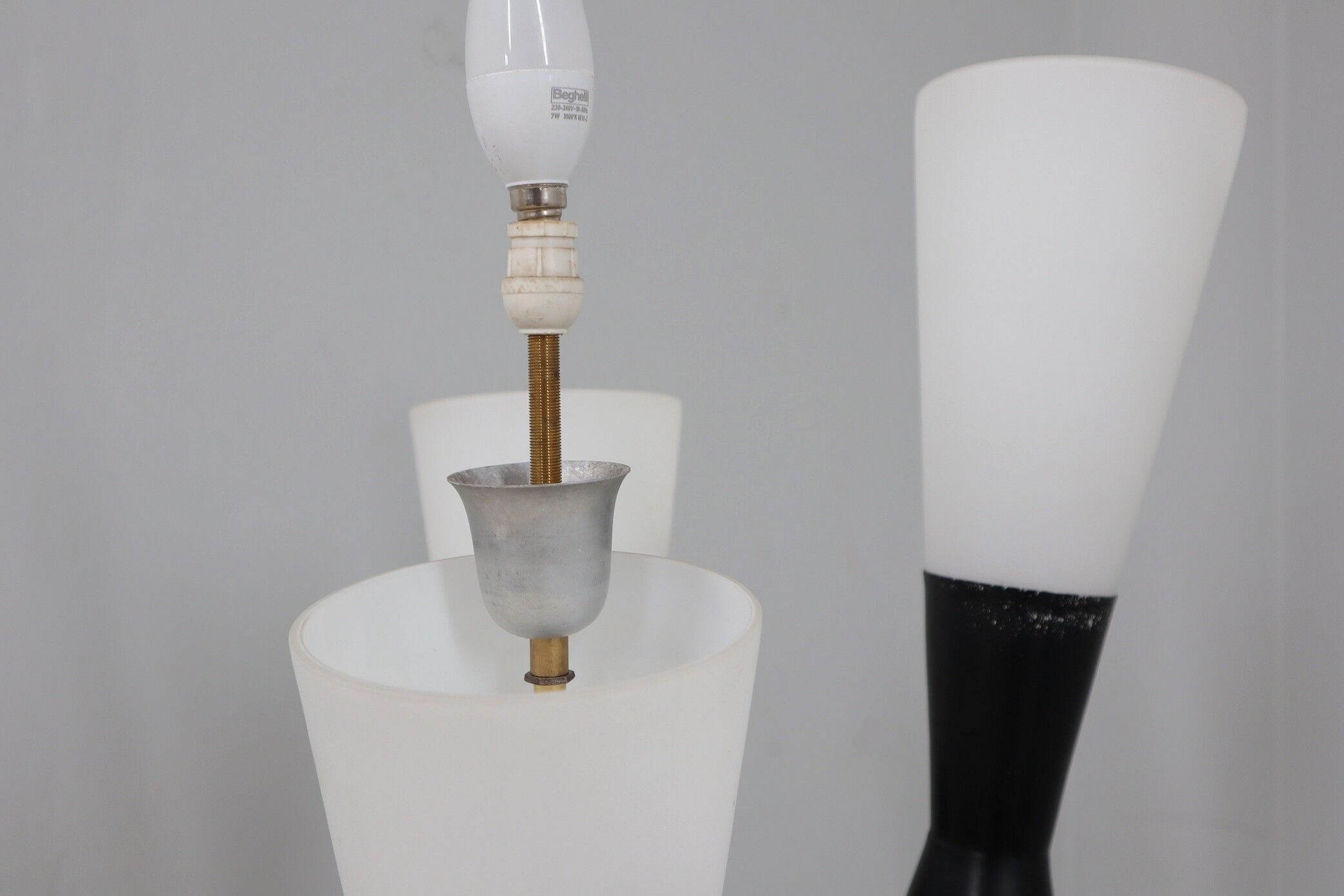 Mid century opaline glass floor lamp