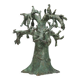 Patinated bronze baobab tree sculpture with birds, signed TM, 1980s