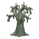 Patinated bronze baobab tree sculpture with birds, signed TM, 1980s