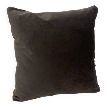 Coussin velours anthracite