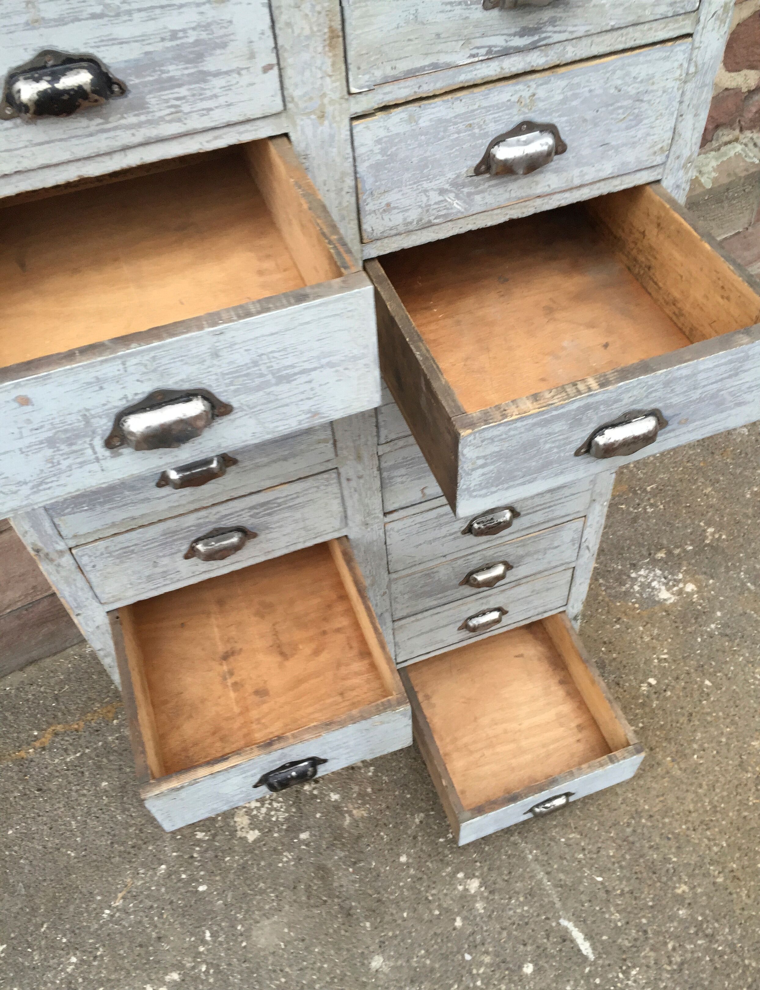Industrial workshop furniture with vintage drawers 1930