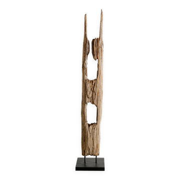 Vintage Sculptural Wooden Totem Floor Sculpture