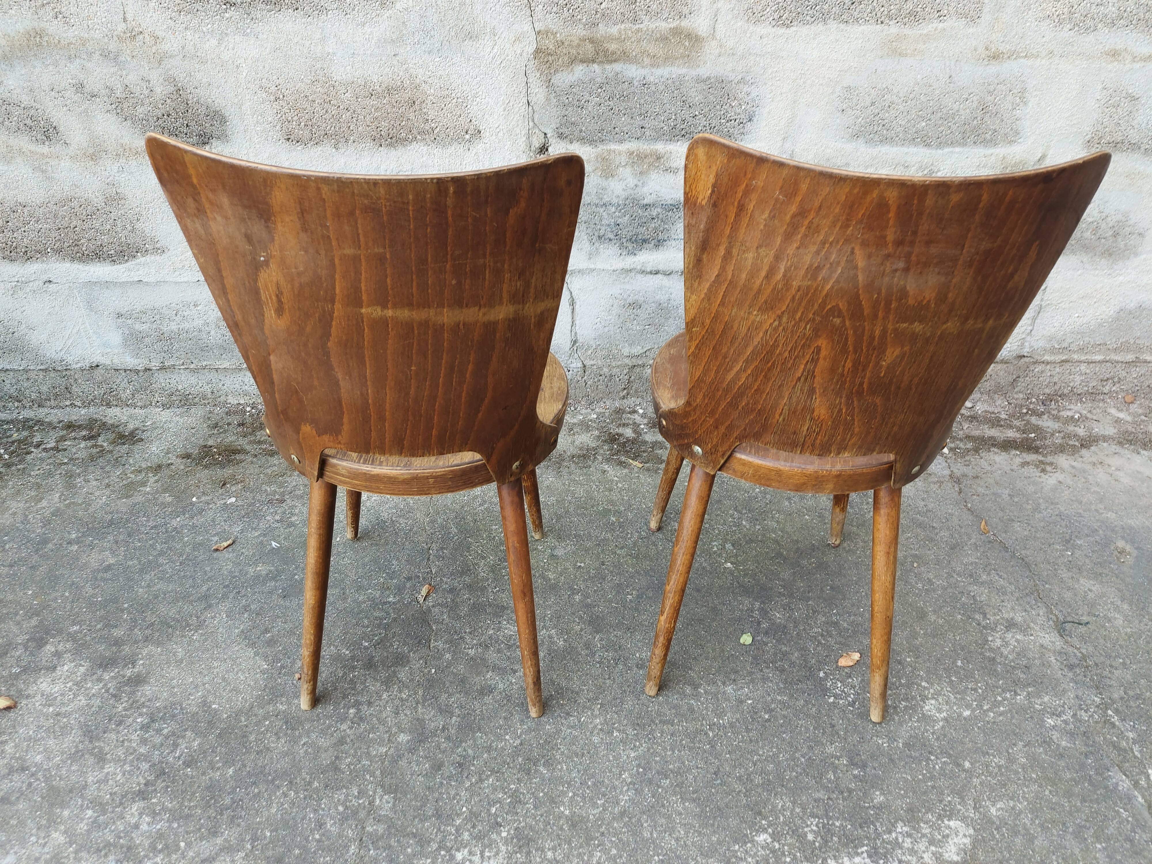 Set of 2 Baumann wooden chairs