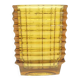 Optical vase, mid-century modern, yellow glass, designed by J. Drost, Ząbkowice, Poland, 1970s