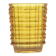 Optical vase, mid-century modern, yellow glass, designed by J. Drost, Ząbkowice, Poland, 1970s