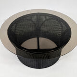 Rattan coffee table and smoked glass