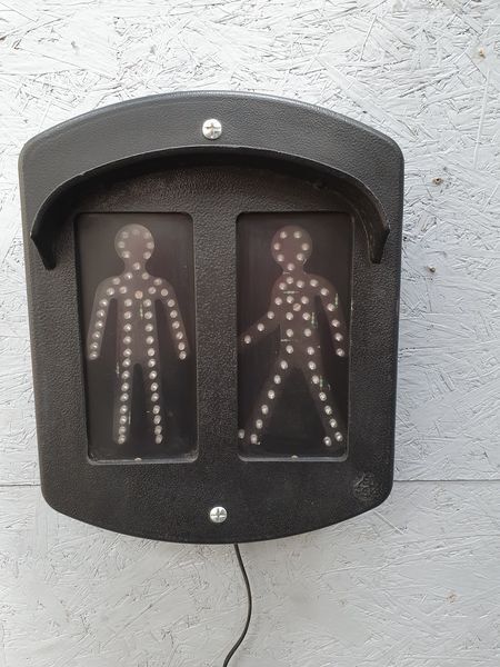 Industrial metal wall lamp pedestrian crossing