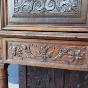 Renaissance oak carved buffet cabinet