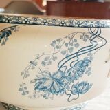 soupière, plat de forme en porcelaine  Sarguemines France décor Royat