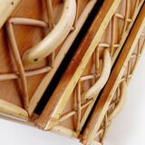 Vintage Bamboo Rattan Wicker Cane Chest Of 4 Drawers