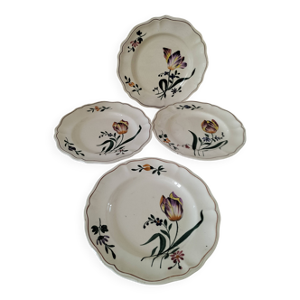 Antique Longchamp plates – “Tulips” model – 1950s-1960s