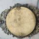 Pair of antique witch mirrors, curved glass, bronze frame
