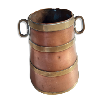 Charcoal bucket with two copper decoration handles