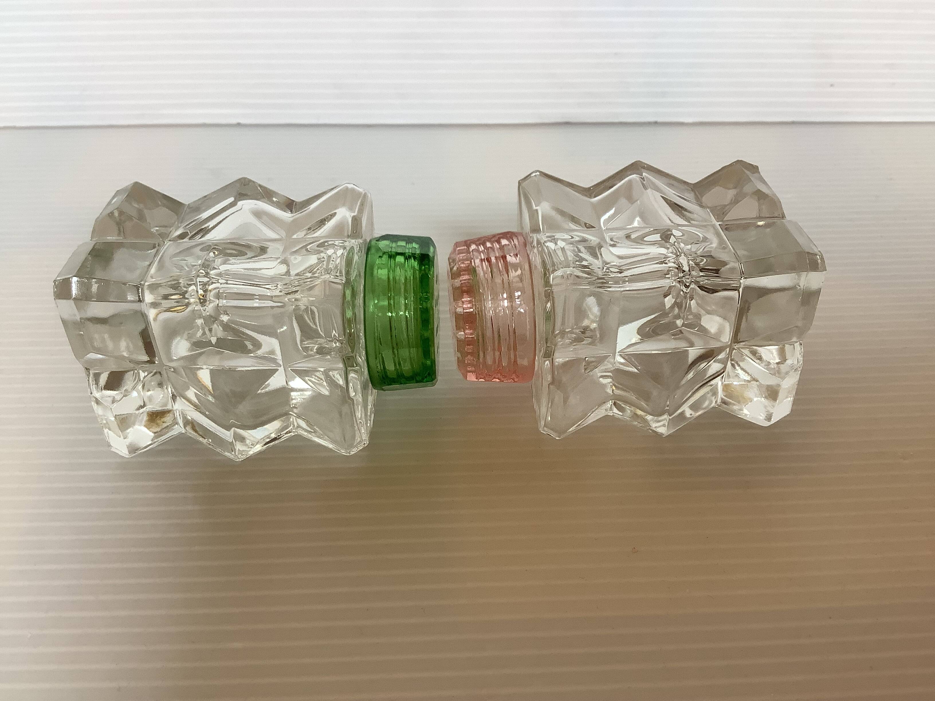 Salt and pepper faceted molded glass