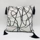 Square cushion, cover and insert, black and white. Ella model.