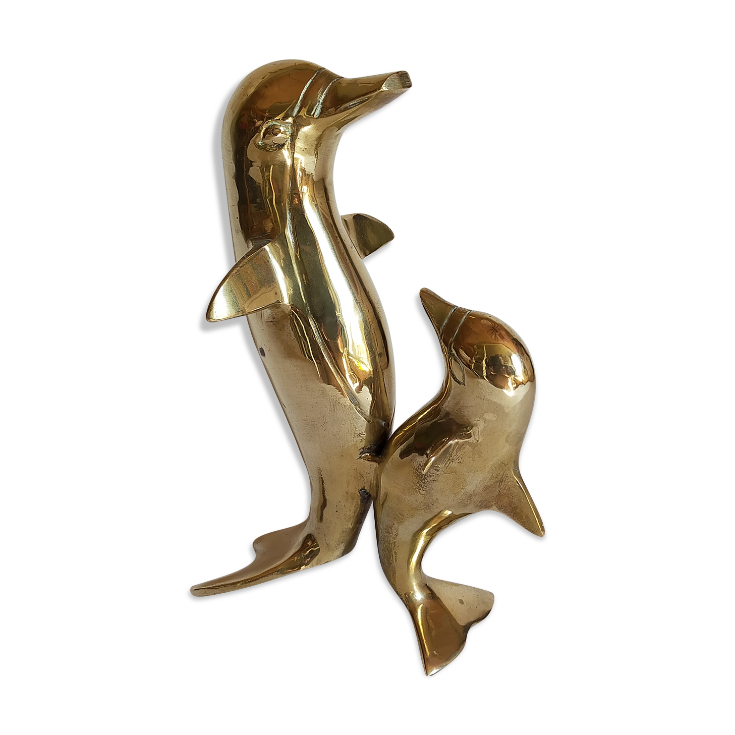 Vintage solid brass dolphins