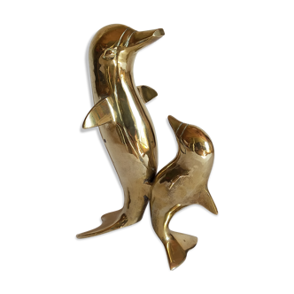Vintage solid brass dolphins