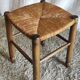 Straw stool in solid oak - mid. 20th century