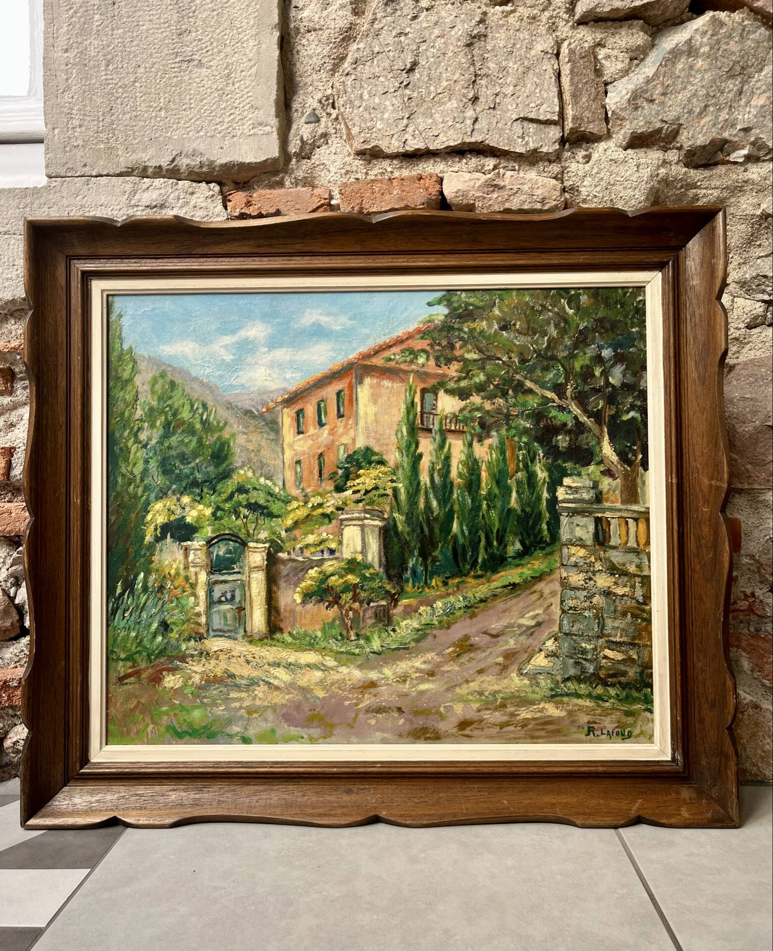Oil on canvas wooden frame "In the Esterel"