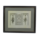 Room framed under glass "architecture and sculpture Louis XVI"