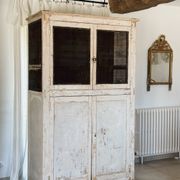 Buffet, vaisselier en bois patiné écru