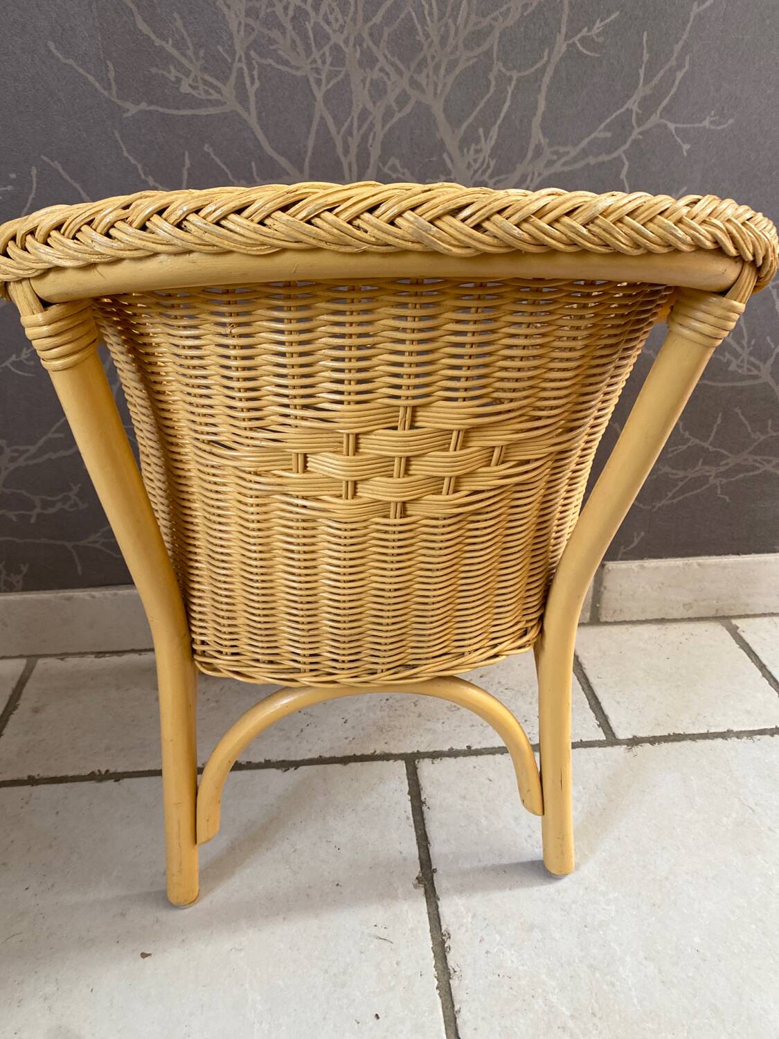 Fauteuil enfant en rotin vintage