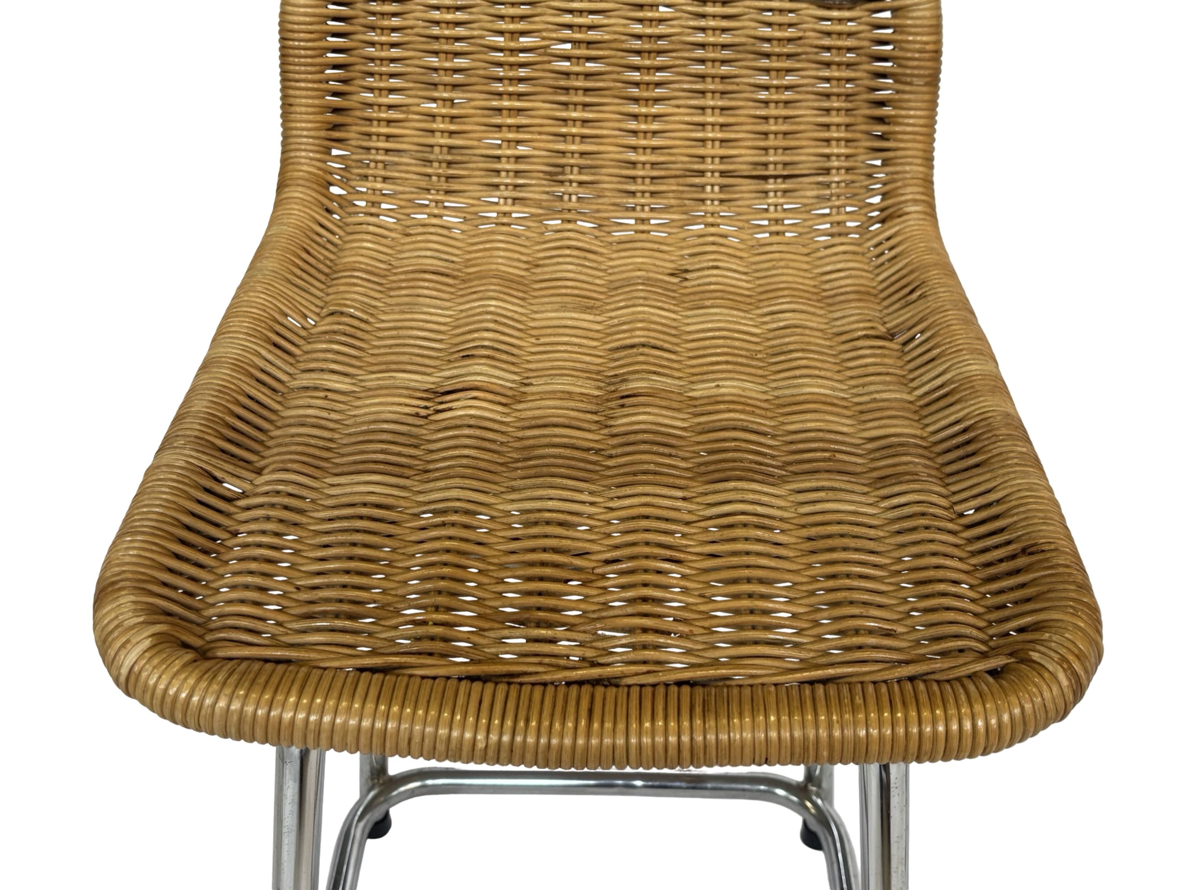 Ensemble de 4 tabourets de bar vintage Dirk Van Sliedregt Rohe Noordwolde modèle bas