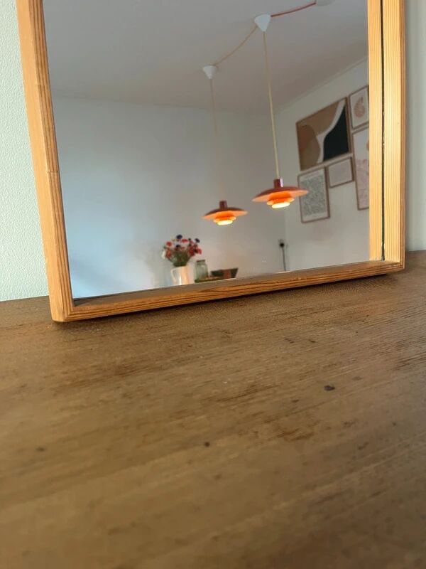 Danish vintage pine mirror - mid-century mirror