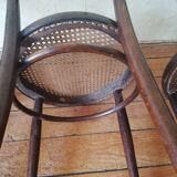 Old curved wooden bistro chairs