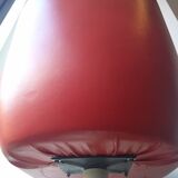 Chaise baquet vintage orange (plastique + cuir)