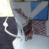 Superb Pillivuyt porcelain lamp. Rare hand-painted model.
