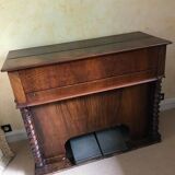 Harmonium ancien anglais soufflets en acajou, XIXieme