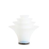 "Petal" lamp in opalescent white and bluish glass. 21st century.