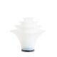 Lampe « pétales » en verre opalescent blanc et bleuté. 21e siècle.