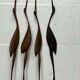 set of 4 vintage wooden wall sculptures / birds