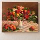 Still life with fruits and flowers – oil painting on canvas from the 20th century, a caress for the eyes.