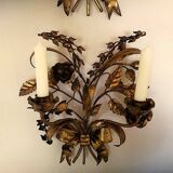 Pair of gilt double wall candleholders by Hans Kögl, 1960s