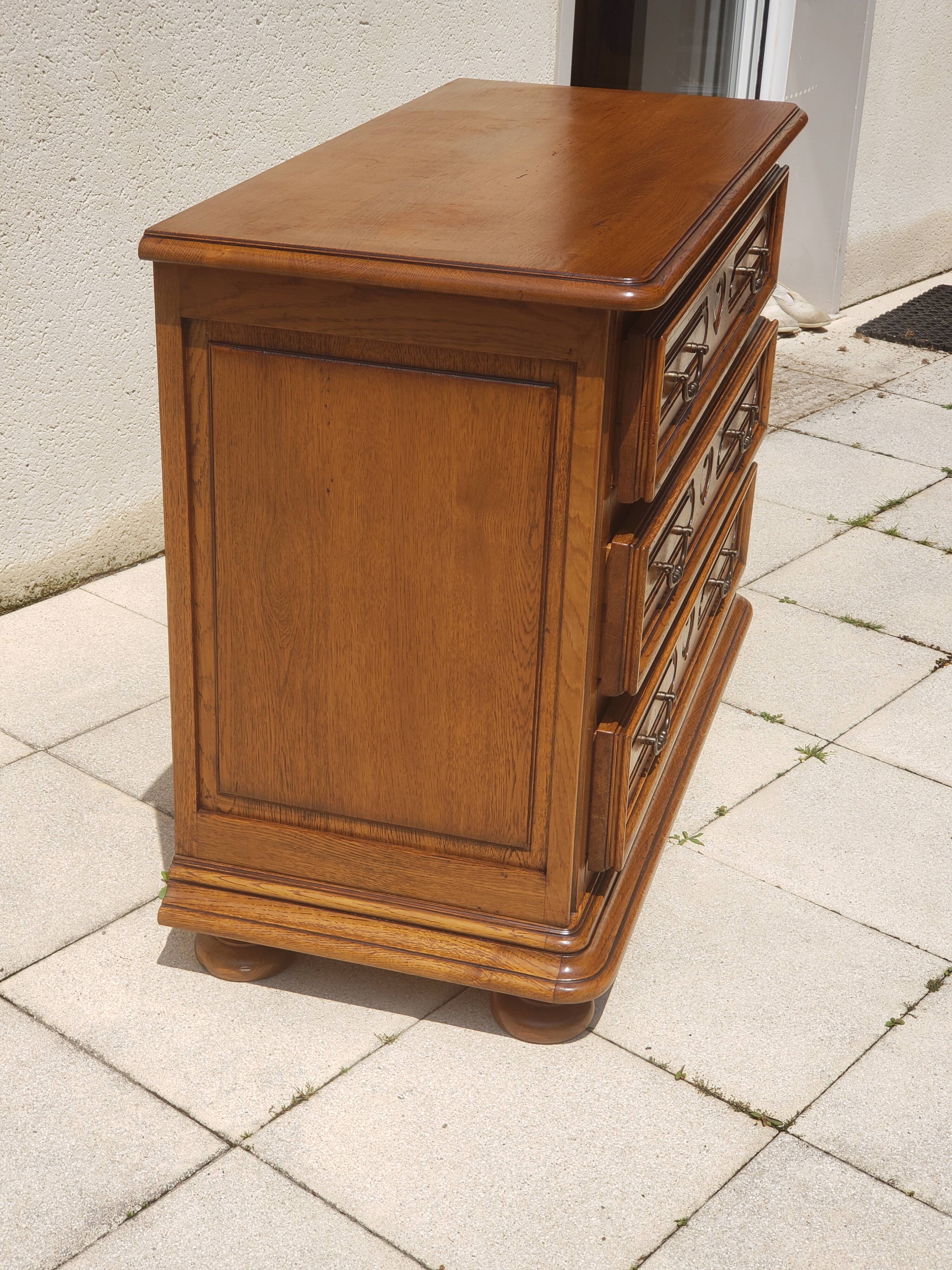 3-drawer chest of drawers in solid wood
