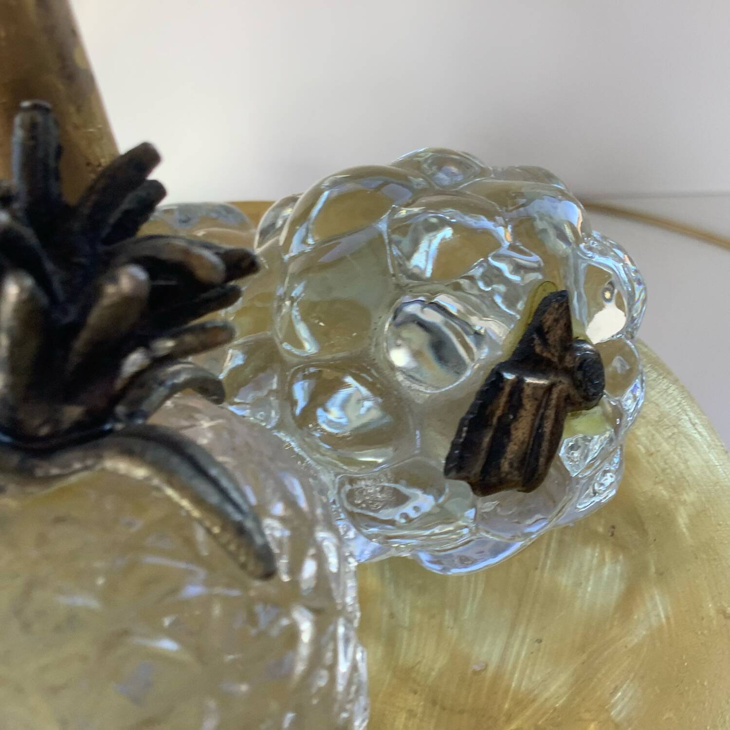 Le Dauphin Pair of Frugiere Lamps 1960-1970 Fruit Crystal Hollywood Re