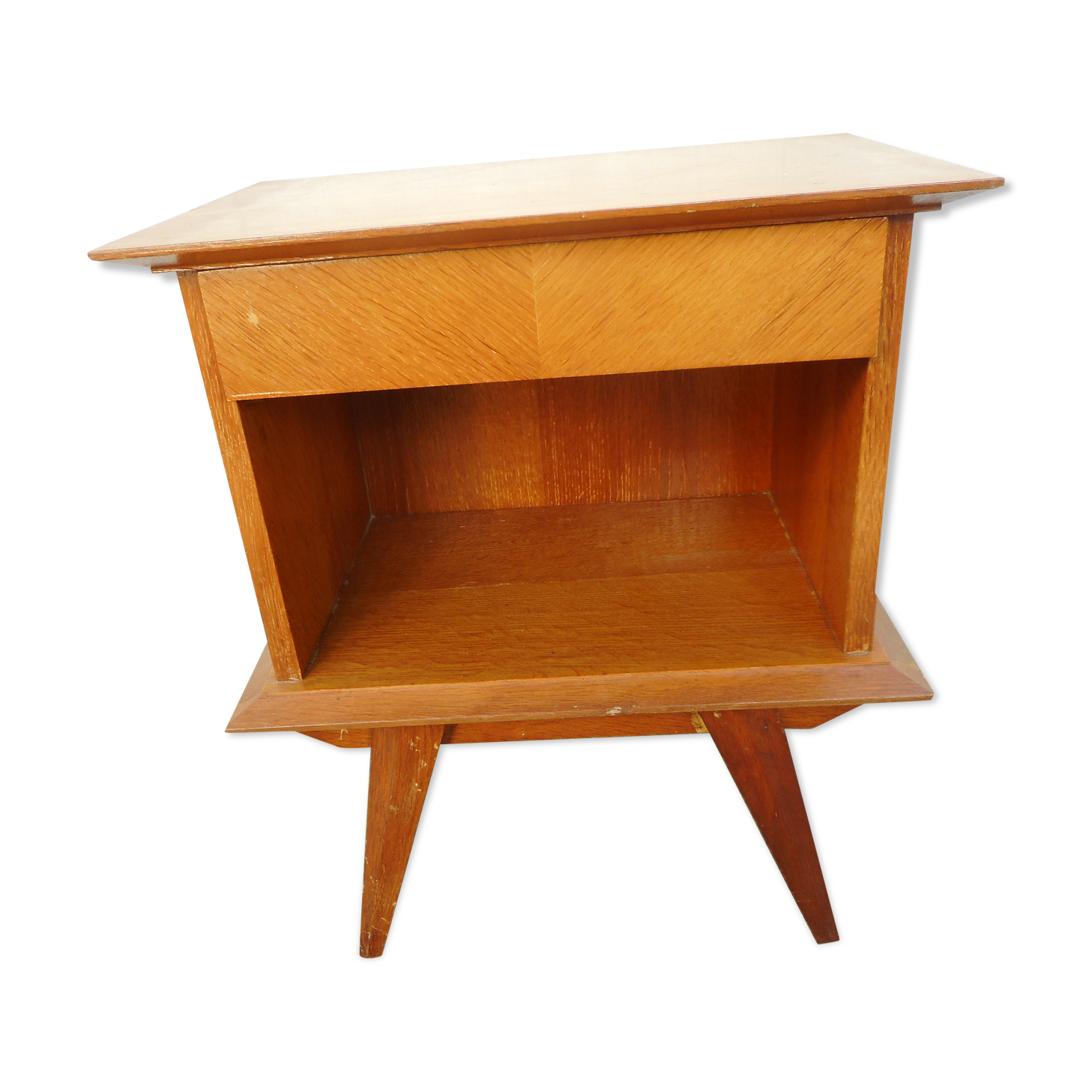 Vintage bedside in light wood
