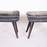 Pair of Art Deco Beech Stools, Original Preserved Condition, Czech, 1920s