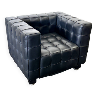 Fauteuil en cuir Wittmann Kubus par Josef Hoffmann, années 1980