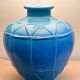 Louis Drimmer French ceramic lamp – blue glazed base, 1980s, France