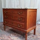 Louis XVI style chest of drawers in oak and marble top